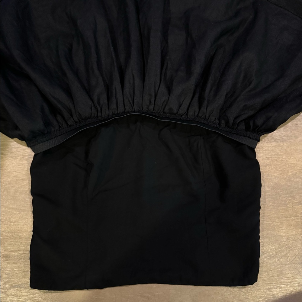 Reformation Carina Linen Top In Black - Picture 3 of 3